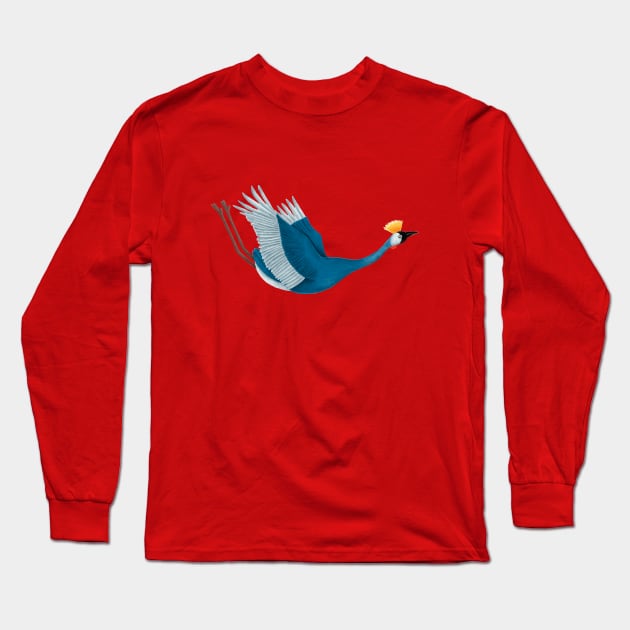 Bird Flying Long Sleeve T-Shirt by Mako Design 